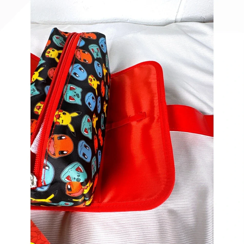 Pokemon Utility Case Pencil Pouch Pikachu Charmander Squirtle Bulbasaur NWT